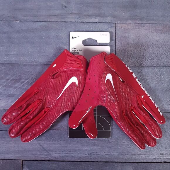 NIKE Vapor Jet Arkansas Razorbacks Football Gloves Size 2XL Maroon Red Receiver - Picture 2 of 4